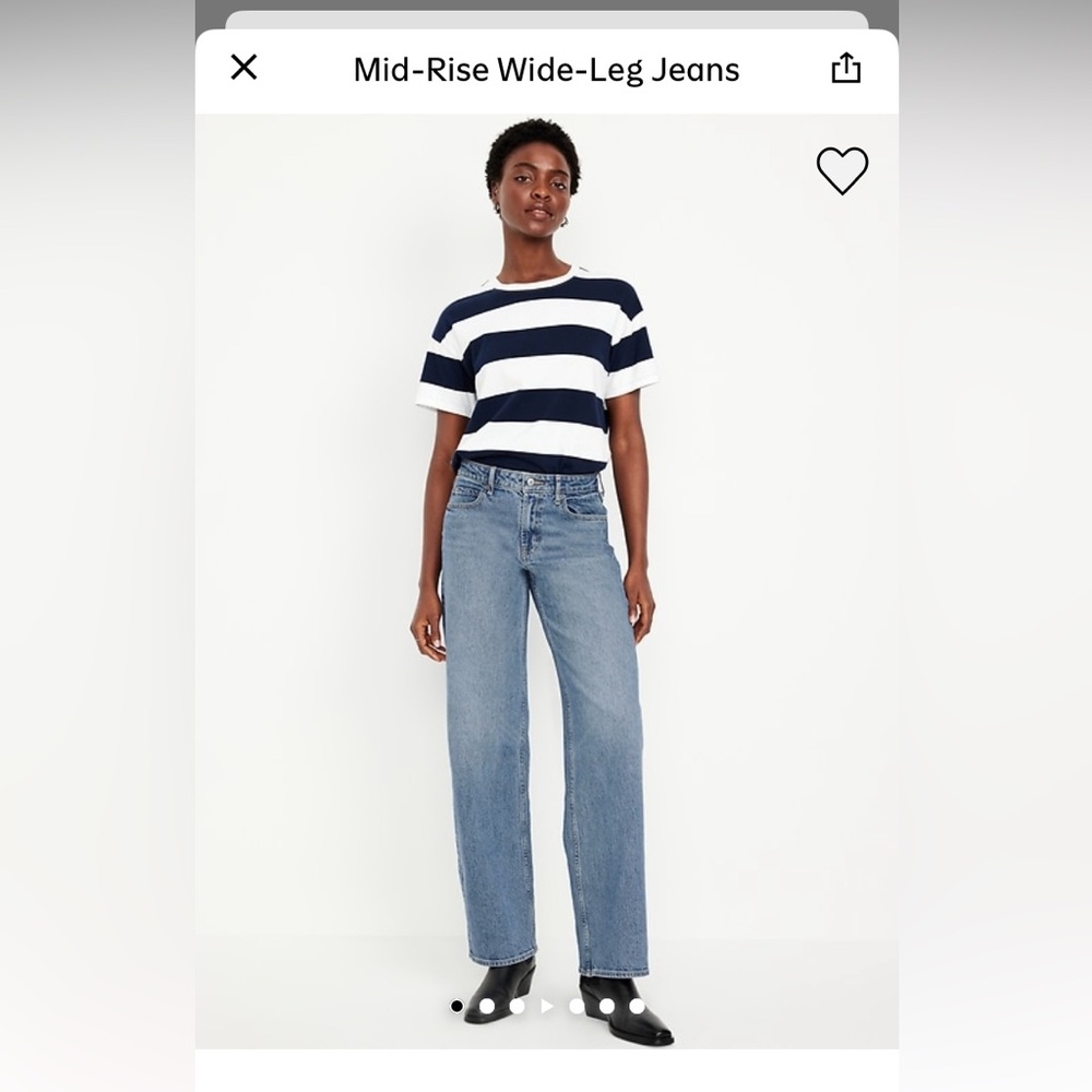 NWT Old Navy Mid Rise Wide Leg Medium Wash 16 Regular Jeans